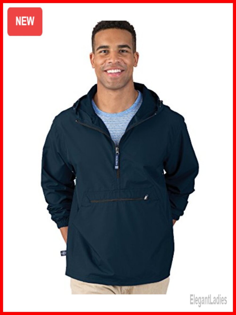 Unisex Packable Wind Resistant Pullover Jacket Lightweight